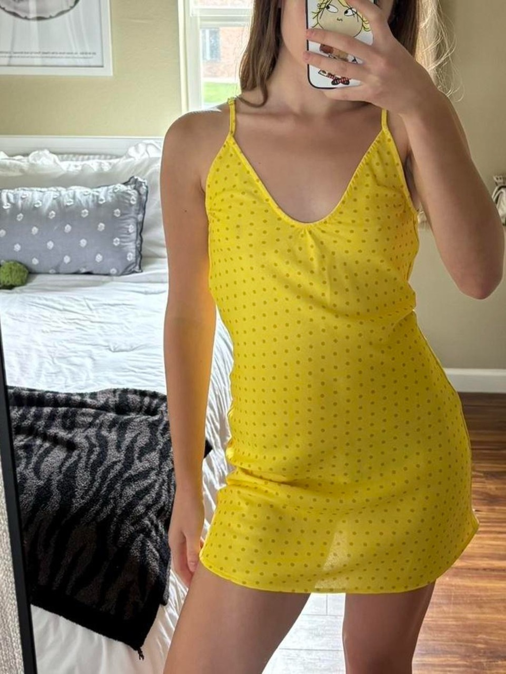 Bella Venice Yellow Polka Dot Slip Dress XS Brand New